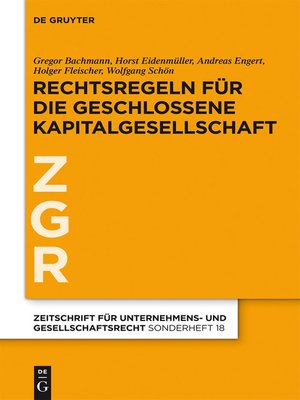cover image of Rechtsregeln für die geschlossene Kapitalgesellschaft